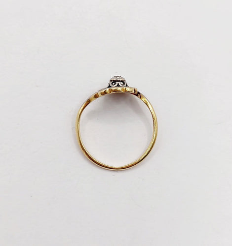 50.5 Bague tourbillon antique en or 18k, platine et diamants 58 Facettes A07658