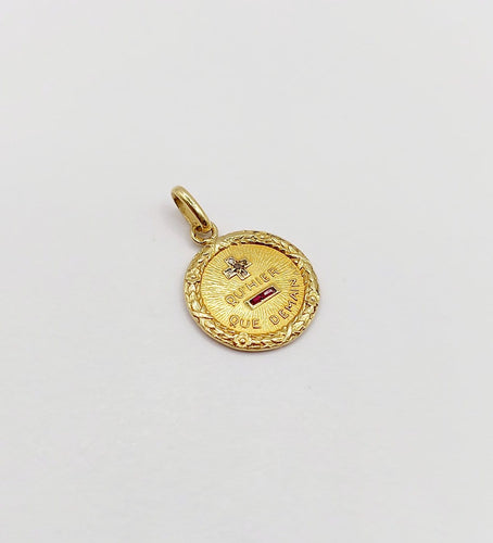 Pendentif Augis - Pendentif médaille d'amour en or 18k, rubis et diamant 58 Facettes A07667