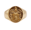 Chevalière antique en or rose 18 carats à blason chouette