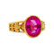Bague chevalière Art nouveau en or 18k et rubis synthétique