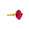 Bague antique en or 18k et rubis synthétique