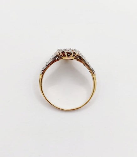 49.5 Bague marquise antique en or 18k, platine et diamants taille rose 58 Facettes A07676