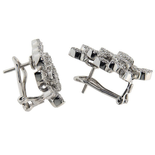 Boucles d'oreilles feuille en or blanc et diamants 1 ct 58 Facettes G3992