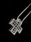 Pendentif croix en or blanc 18 carats, saphirs et diamants 58 Facettes Pendentif 4