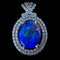 Pendentif en or blanc 14 carats, opale bleue et diamants 58 Facettes Pendentif 5
