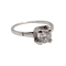 Bague solitaire Art déco en or blanc 18K, diamant 0,50 ct