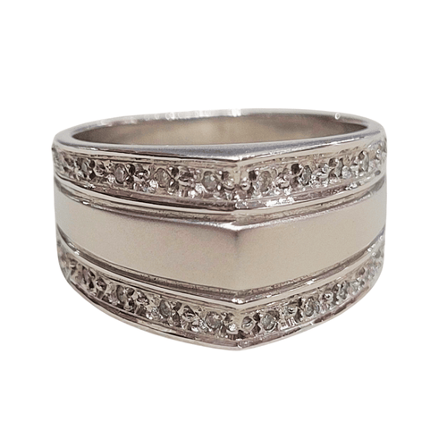 57 Bague en or blanc 18k et diamants 58 Facettes S312