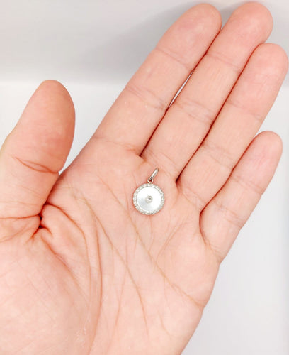 Pendentif cible Art déco en or 18k, platine, diamant et nacre 58 Facettes A07618