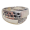 57 Bague en or blanc avec diamants noirs et blancs 58 Facettes S100