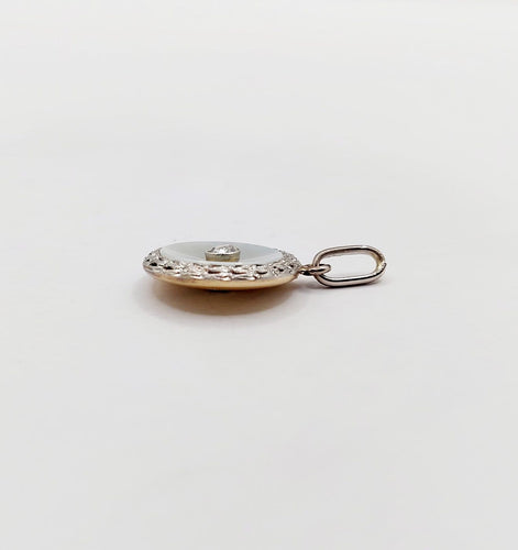 Pendentif cible Art déco en or 18K, platine, diamant et nacre 58 Facettes A07619