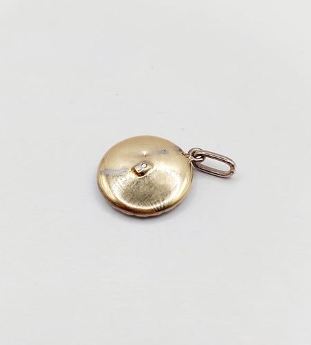 Pendentif cible Art déco en or 18K, platine, diamant et nacre 58 Facettes A07619