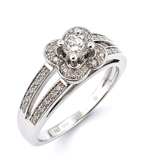 53 Mauboussin Chance of Love N°2 - Bague solitaire en or blanc et diamants 58 Facettes 90628