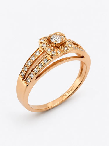 56 Mauboussin Chance of Love N°1 - Bague solitaire en or rose et diamants 58 Facettes 90504