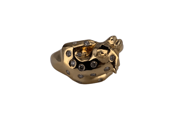 Panthère - Bague en or jaune et diamants