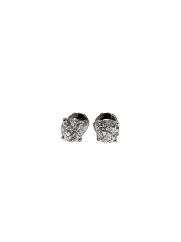 Boucles d’oreilles puces en or blanc 18K et diamants