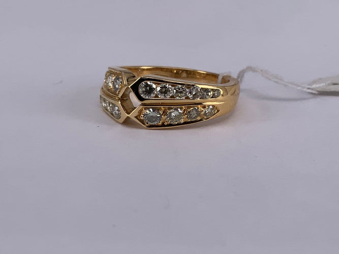51.5 Bague en V en or jaune et diamants 58 Facettes BA 755