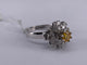 52.5 Bague fleur cocktail en or blanc avec diamants Fancy Yellow 58 Facettes BA 42