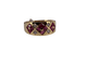 Bague trio fleur en or jaune, rubis et diamant