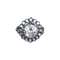 Bague en or jaune 18 ct, argent et diamants