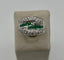 53 Bague en or gris pavée de diamants et émeraudes calibrées 58 Facettes 326/96