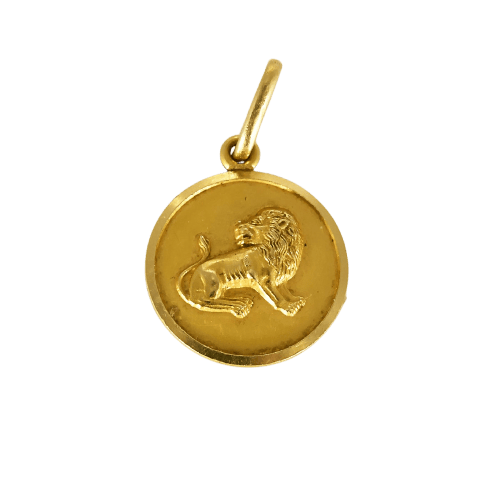 Zodiaque Lion - Médaille en or jaune 18k 58 Facettes MédailleLion