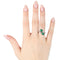 Bague 53 Bague en or blanc, émeraudes poire de Colombie et diamants 58 Facettes 13593