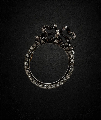 Broche Spilla vittoriana en or rose et argent, vers 1830, diamants 58 Facettes