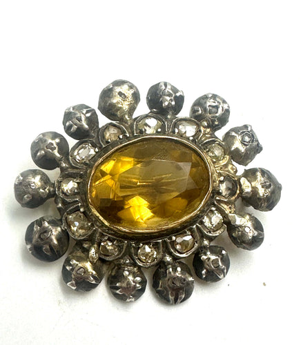 Broche Spilla soleil du XVIIIe siècle 58 Facettes