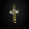 Pendentif Croix en cristal de roche et or 58 Facettes