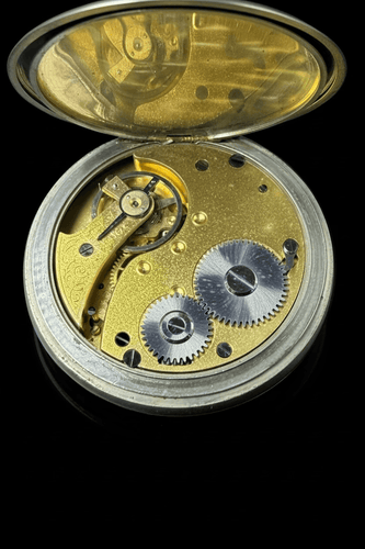 Julius Haffner - Chronomètre de poche monopoussoir en acier 58 Facettes