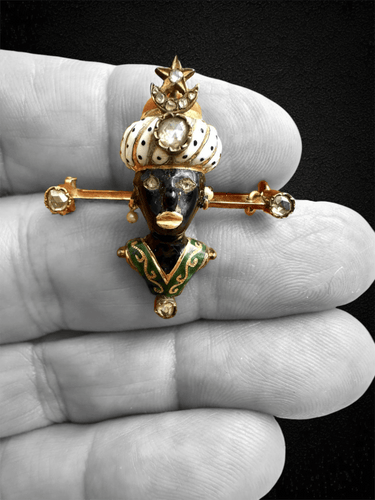 Broche Agostino Gigante - Spilla Moretto en or et émail polychrome 58 Facettes