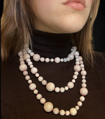 Collier Collier - Perles facettées en quartz rose 58 Facettes