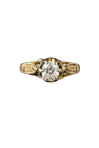 Bague Anello en or jaune avec diamant – Années 1930 58 Facettes