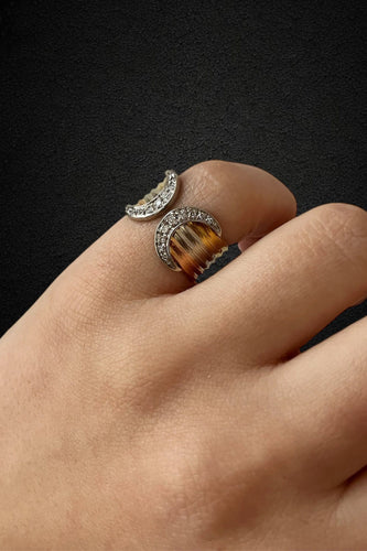 Bague Bague en or trois couleurs et diamants 58 Facettes