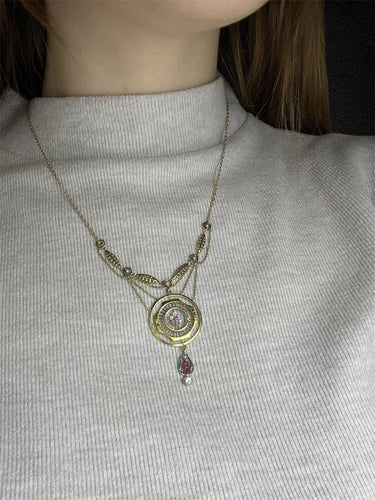 Collier Collier Jugendstil - Pendentif en or et diamants 58 Facettes