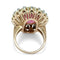 Bague 52 Bague cocktail vintage en or rose et blanc 18k, rubellite 12 ct et diamants 58 Facettes