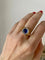 Art déco - Bague saphir et diamants en platine et or jaune