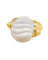 Bague Bulgari Chandra - Bague en or jaune 18 kt et porcelaine blanche 58 Facettes