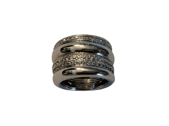 Pomellato Tubolare - Bague en or blanc et diamants