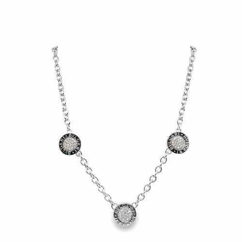 Collier Bulgari Bvlgari - Collier réversible en or blanc avec diamants et onyx 58 Facettes