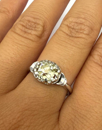 54 Bague en or blanc 18 ct avec diamant taille Old Mine 58 Facettes 446/26 A