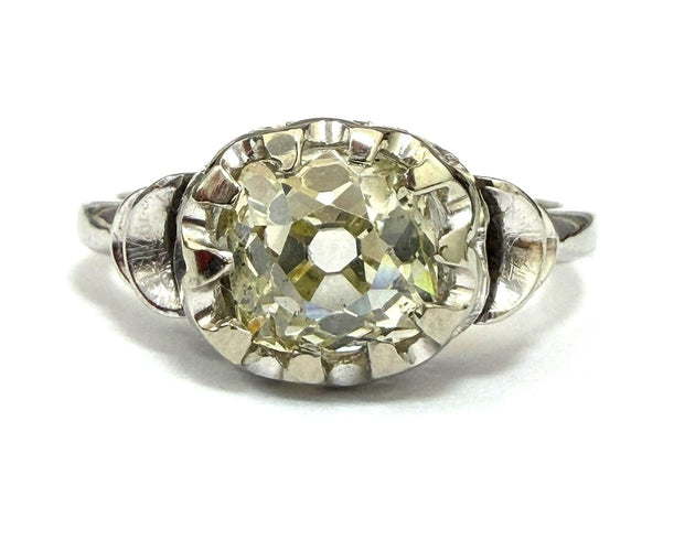 54 Bague en or blanc 18 ct avec diamant taille Old Mine 58 Facettes 446/26 A