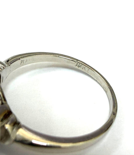 54 Bague en or blanc 18 ct avec diamant taille Old Mine 58 Facettes 446/26 A