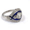 53 Bague en or blanc 18 ct avec saphir et diamants 58 Facettes 103/26 G