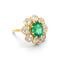 53.5 Bague Pompadour vintage en or 18k, émeraude et diamants 58 Facettes RI-1047