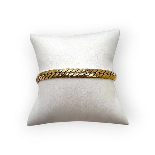 Bracelet maille anglaise en or jaune 750 58 Facettes 330100018