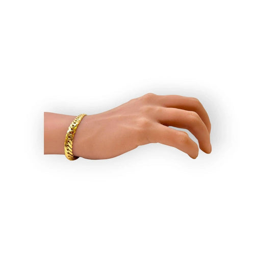 Bracelet maille anglaise en or jaune 750 58 Facettes 330100018