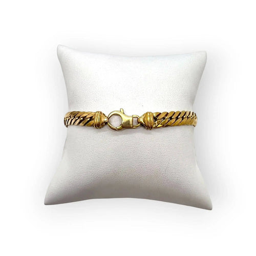 Bracelet maille anglaise en or jaune 750 58 Facettes 330100018