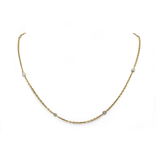 Collier chaîne en or jaune et diamants 58 Facettes 260197R