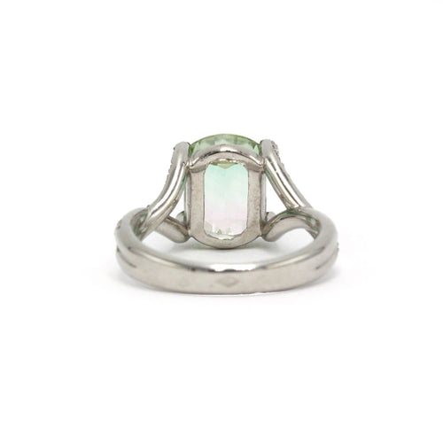 53 Bague en or blanc, diamants et tourmaline watermelon 58 Facettes 260198R
